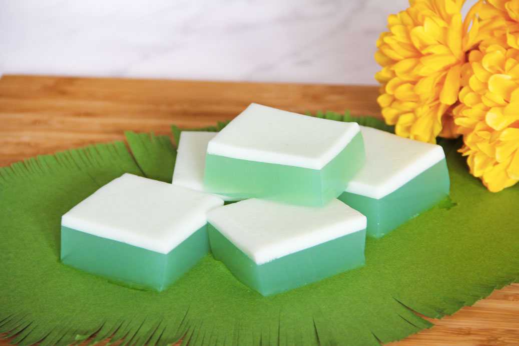 Agar Agar Jelly with Coconut and Pandan